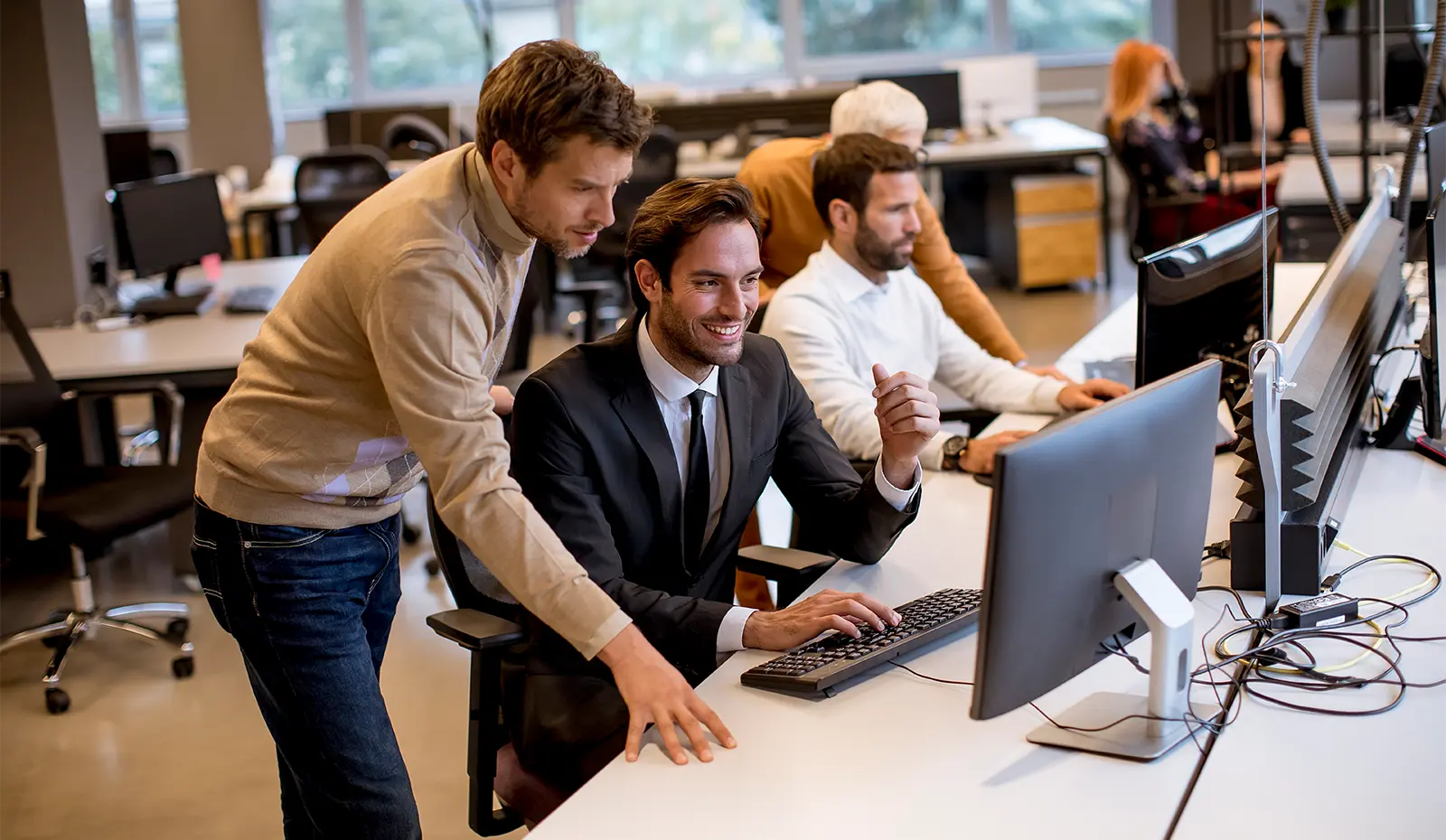 A man repairing the garage door